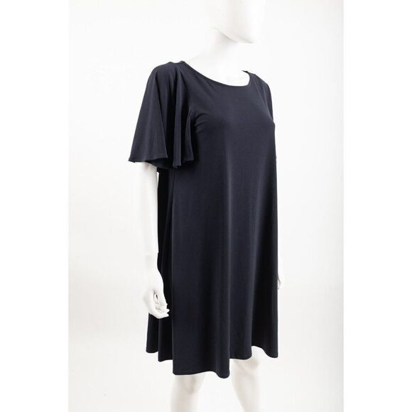 Calvin Klein Womens Swing Flowy Dress Sz 6 Navy Blue Short sleeved - Picture 2 of 6